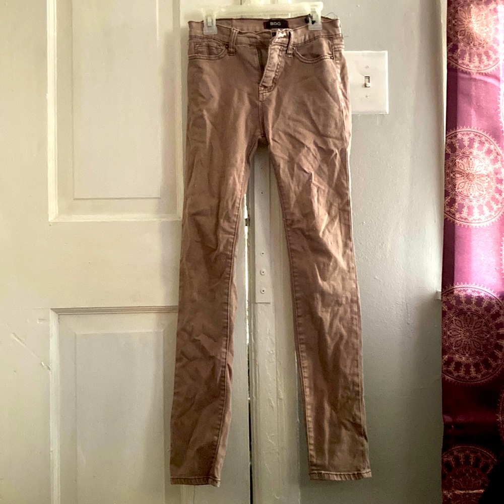 BDG Tan Skinny Jeans No Button